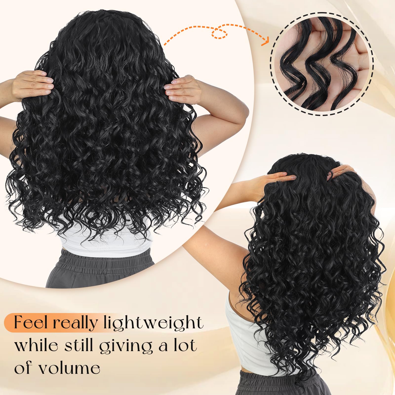 Vigorous Curly Clip-In Extensions lace weft for seamless wear
