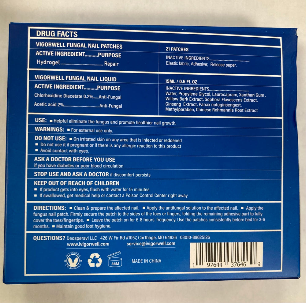 VigorWell 32 patches pack offers targeted fungal nail support.