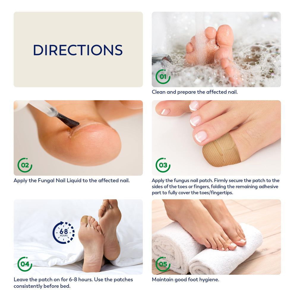 VigorWell easy-apply patch simplifies nightly nail care routine.