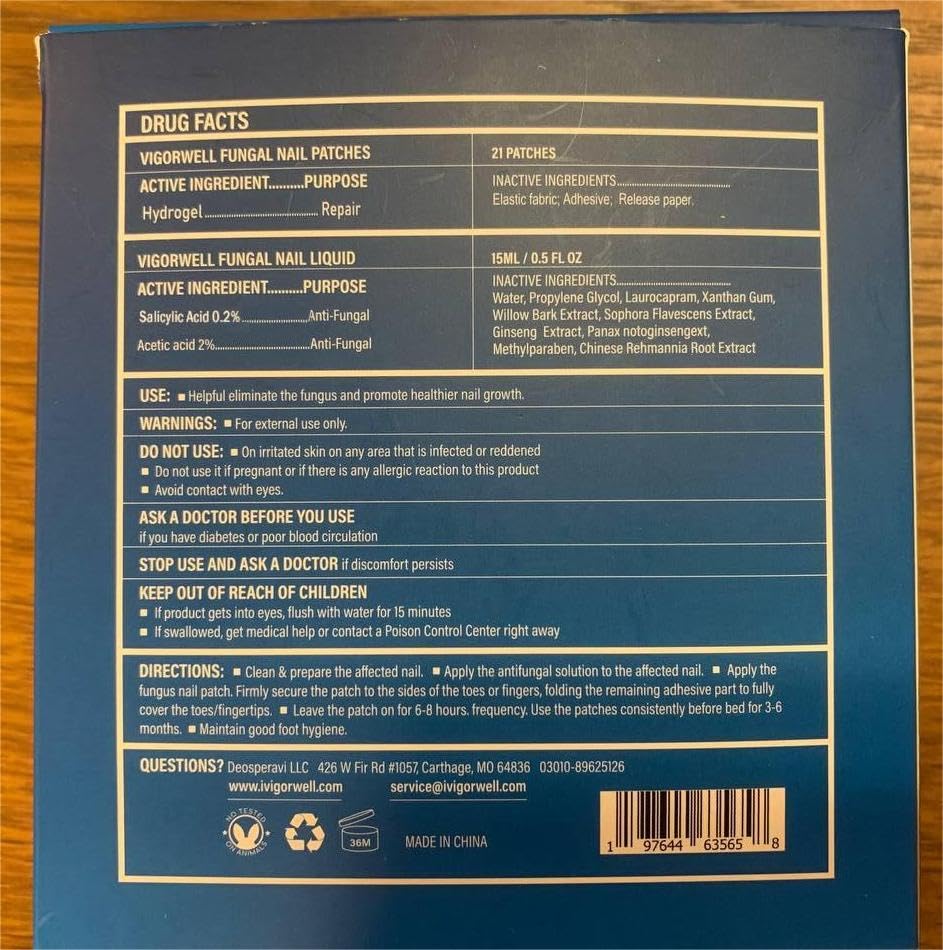 VigorWell toenail fungus treatment set presented as a full care routine.