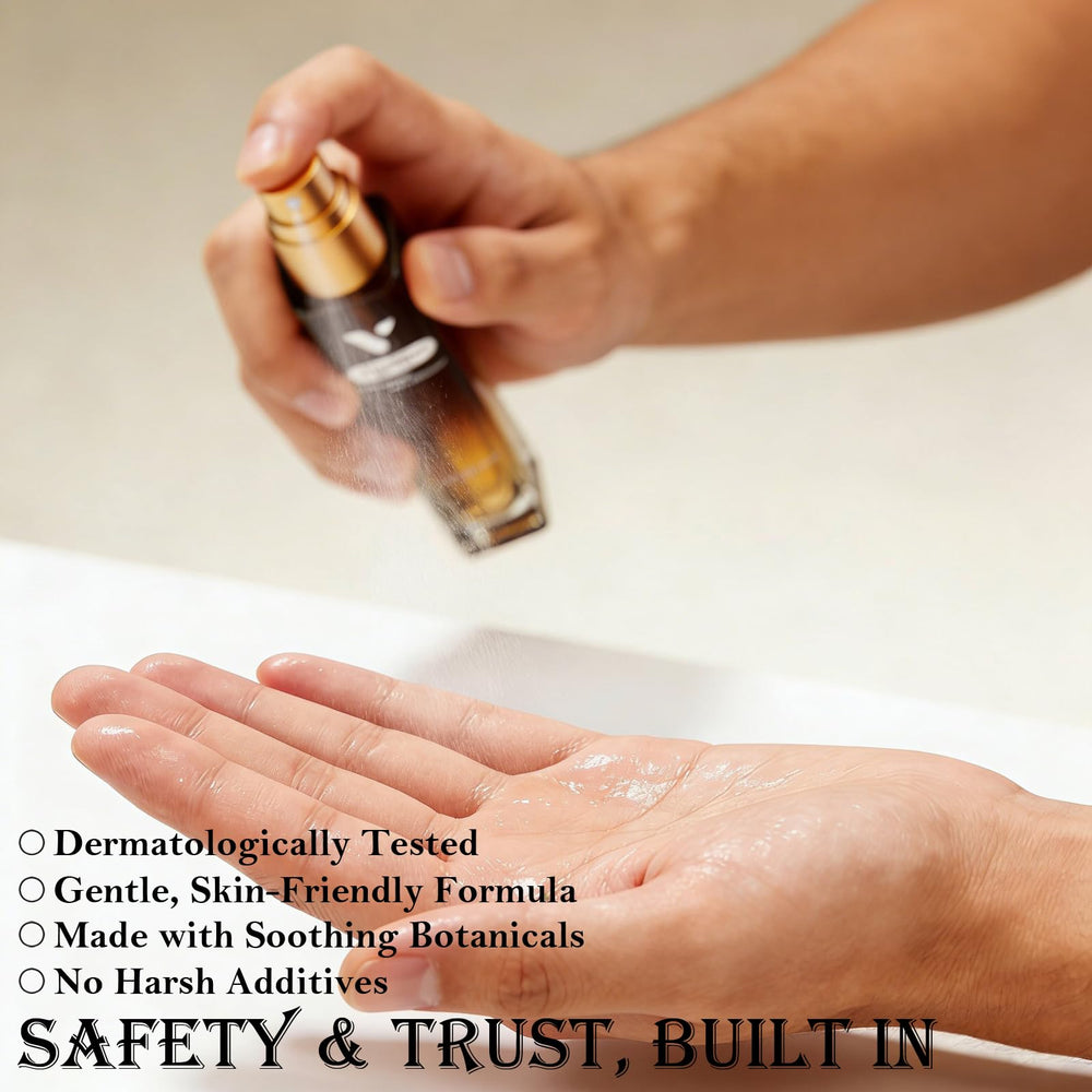 VigoStam Delay Spray application angle showing quick-absorb formula for comfort