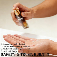 VigoStam Delay Spray application angle showing quick-absorb formula for comfort