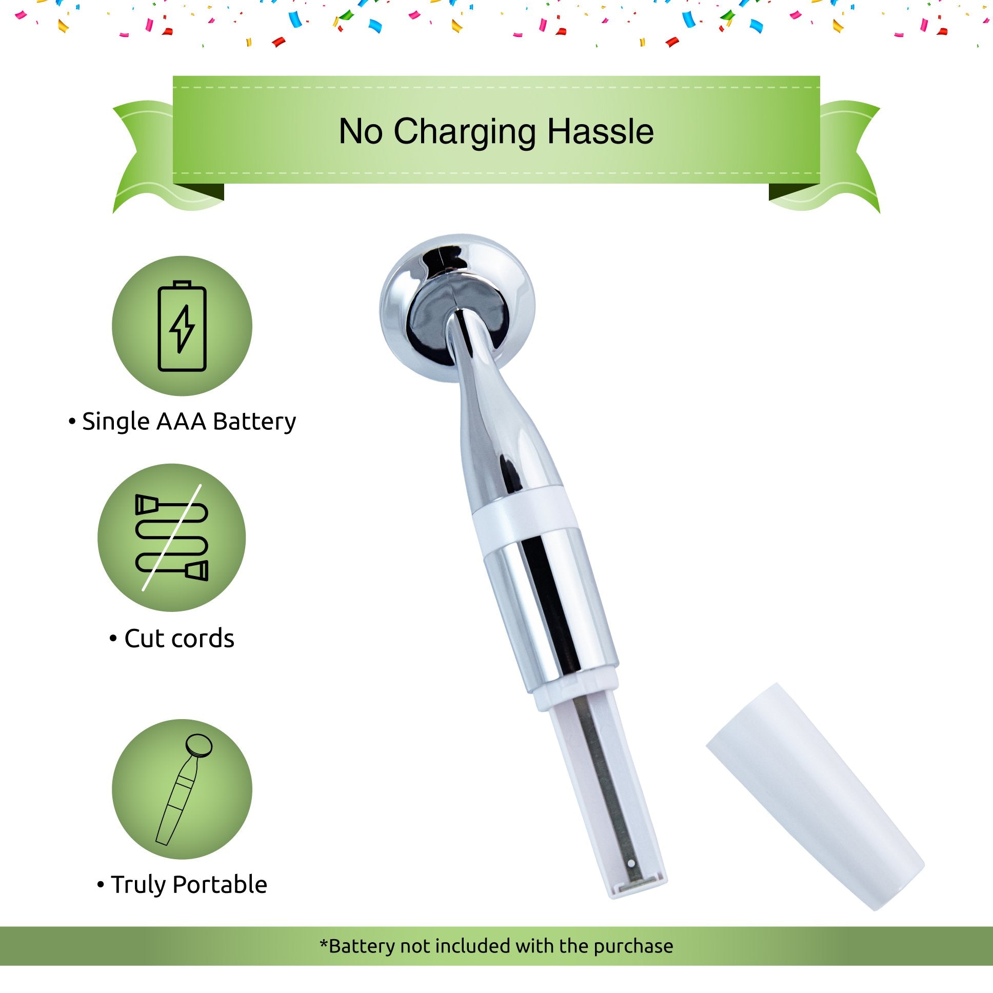 VIJUVE portable massager on vanity ideal for quick morning routine