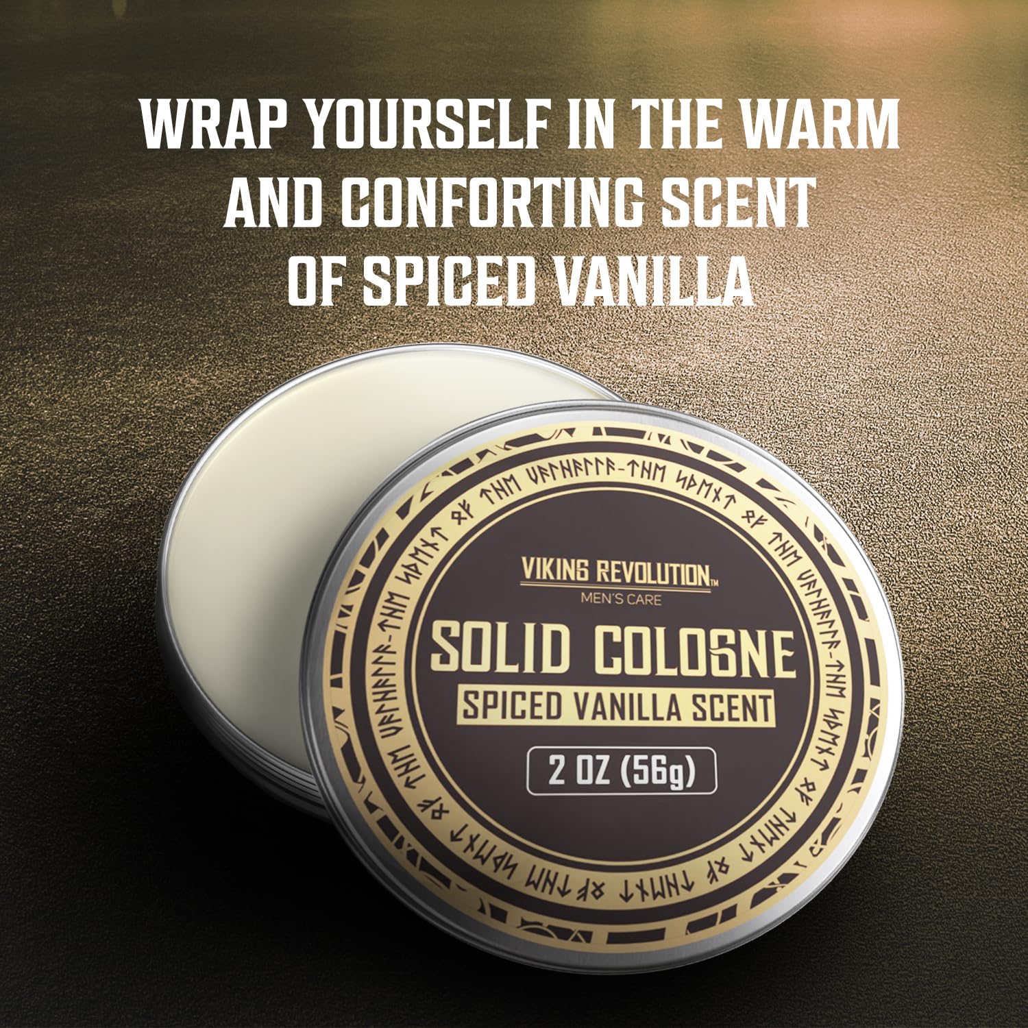 Alcohol-free solid cologne by Viking Revolution suitable for daily wear.