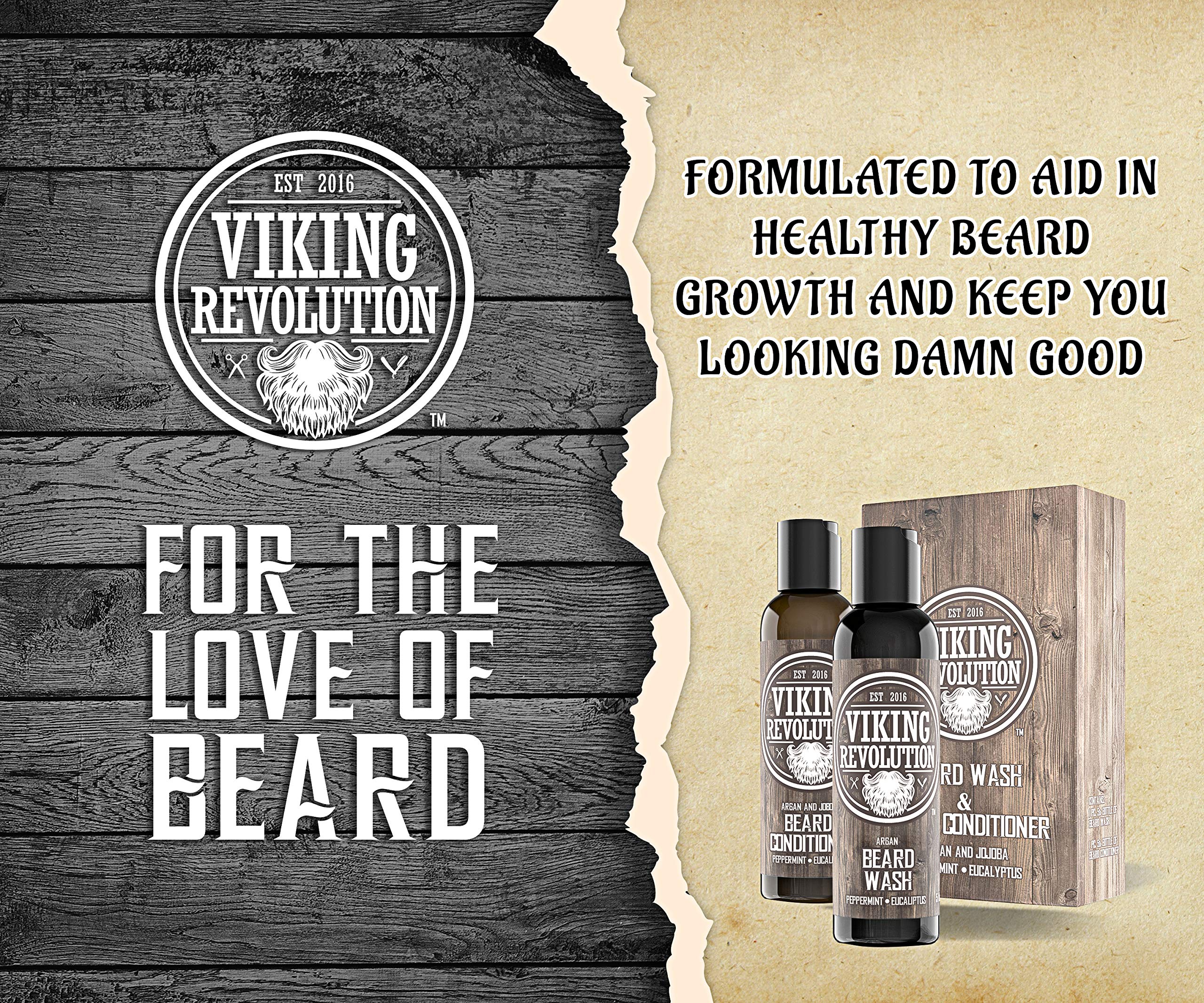 Viking Revolution beard conditioner bottle delivering hydration for a healthier-looking beard