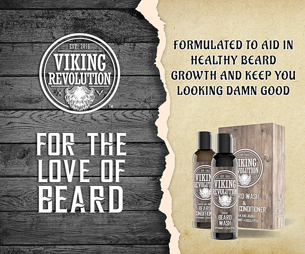 Viking Revolution beard conditioner bottle delivering hydration for a healthier-looking beard
