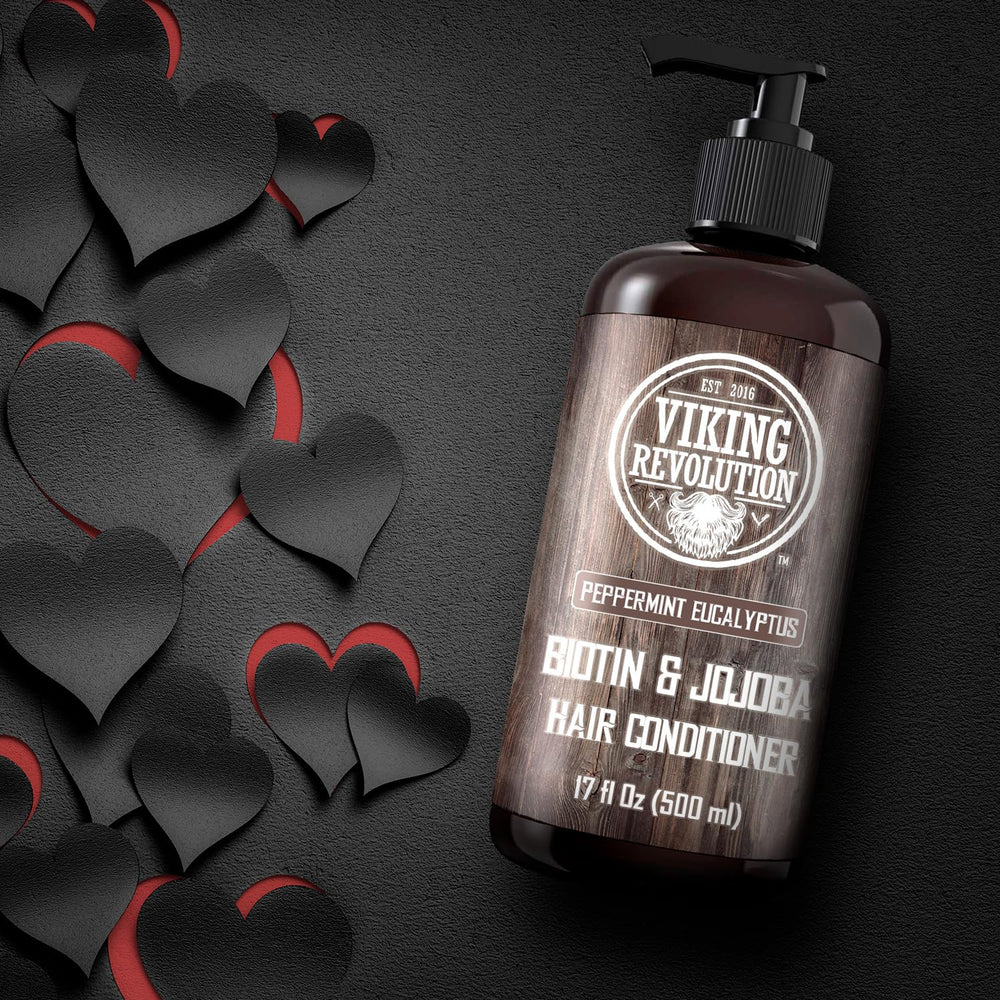 Viking Revolution Biotin Men's Conditioner pump dispenser enables quick, mess-free application