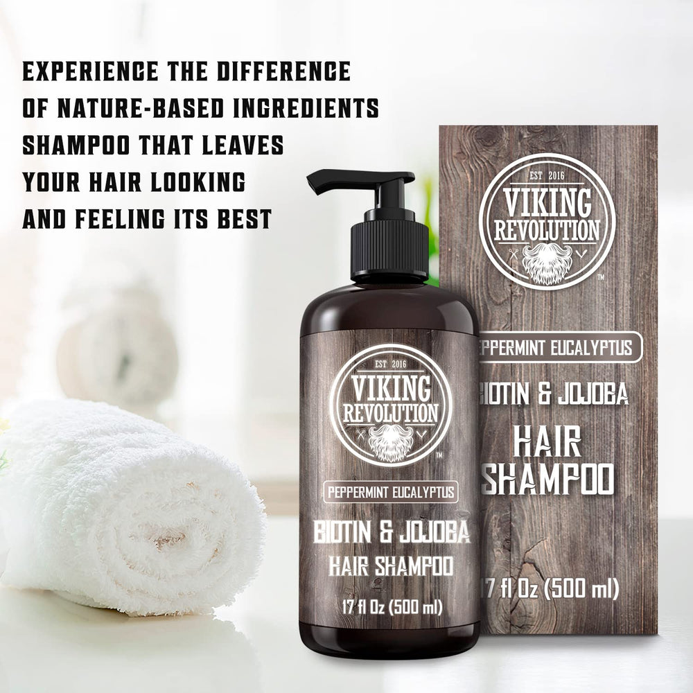 Viking Revolution Biotin Men’s Shampoo rich lather shown for daily wash