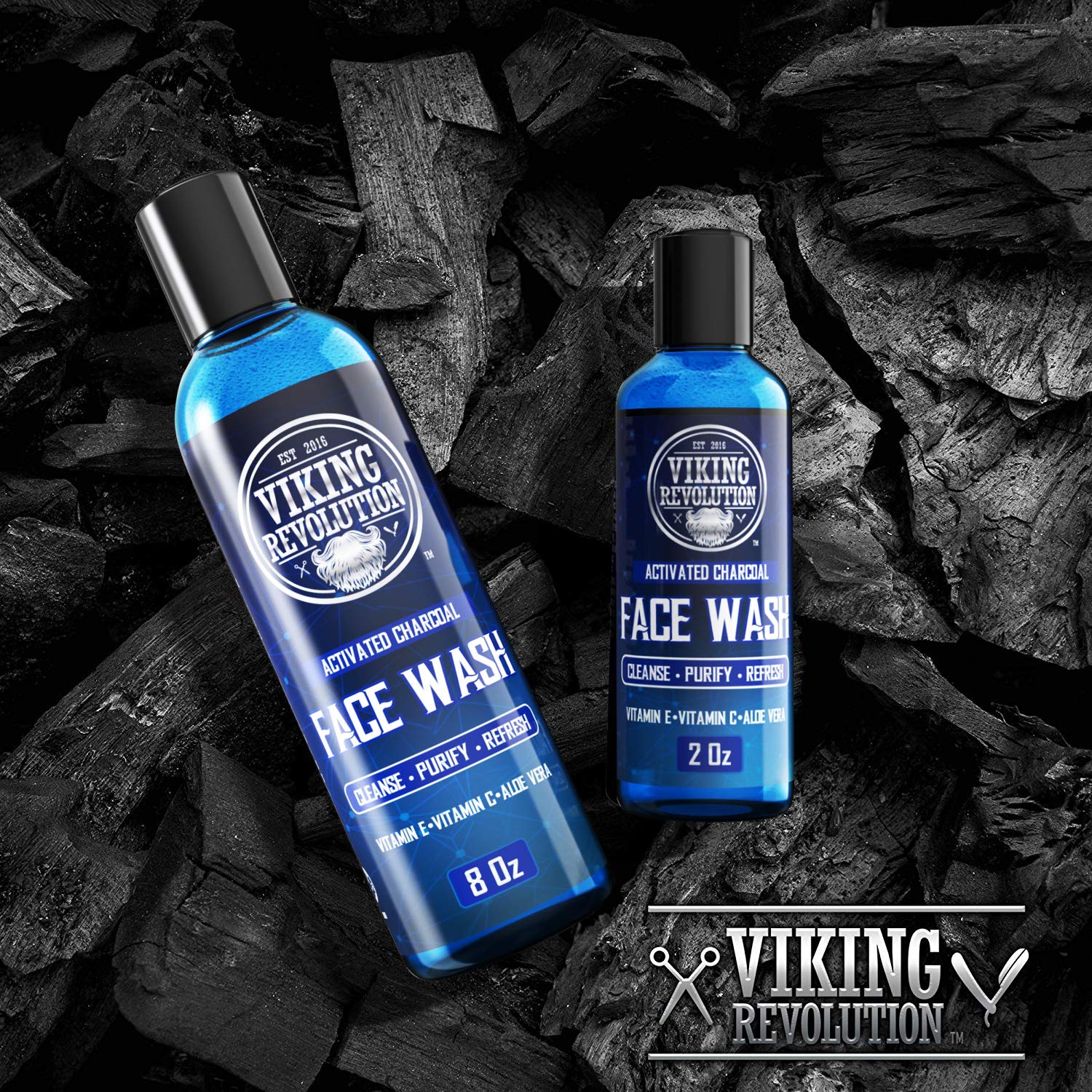 Close-up of rich lather from Viking Revolution charcoal face wash