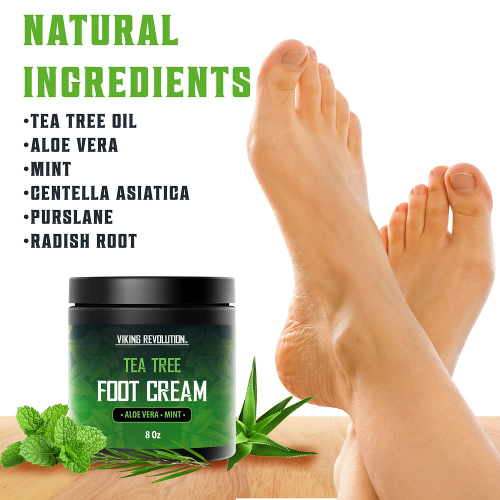 Viking Revolution foot cream application helping dry heels