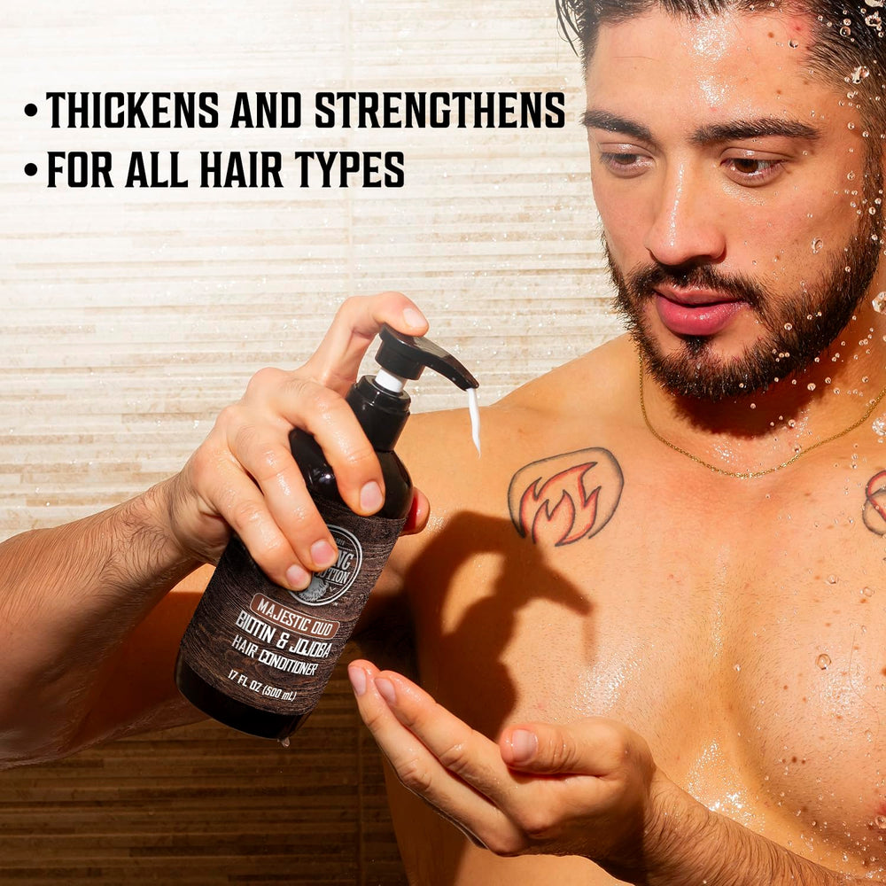Viking Revolution Majestic Oud conditioner bottle delivering smooth detangling and moisture.