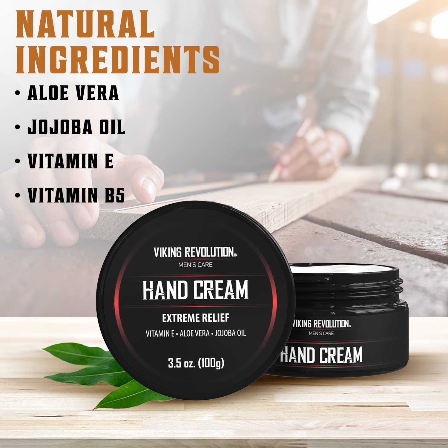 Viking Revolution hand cream texture shows lightweight, non-greasy feel during use.