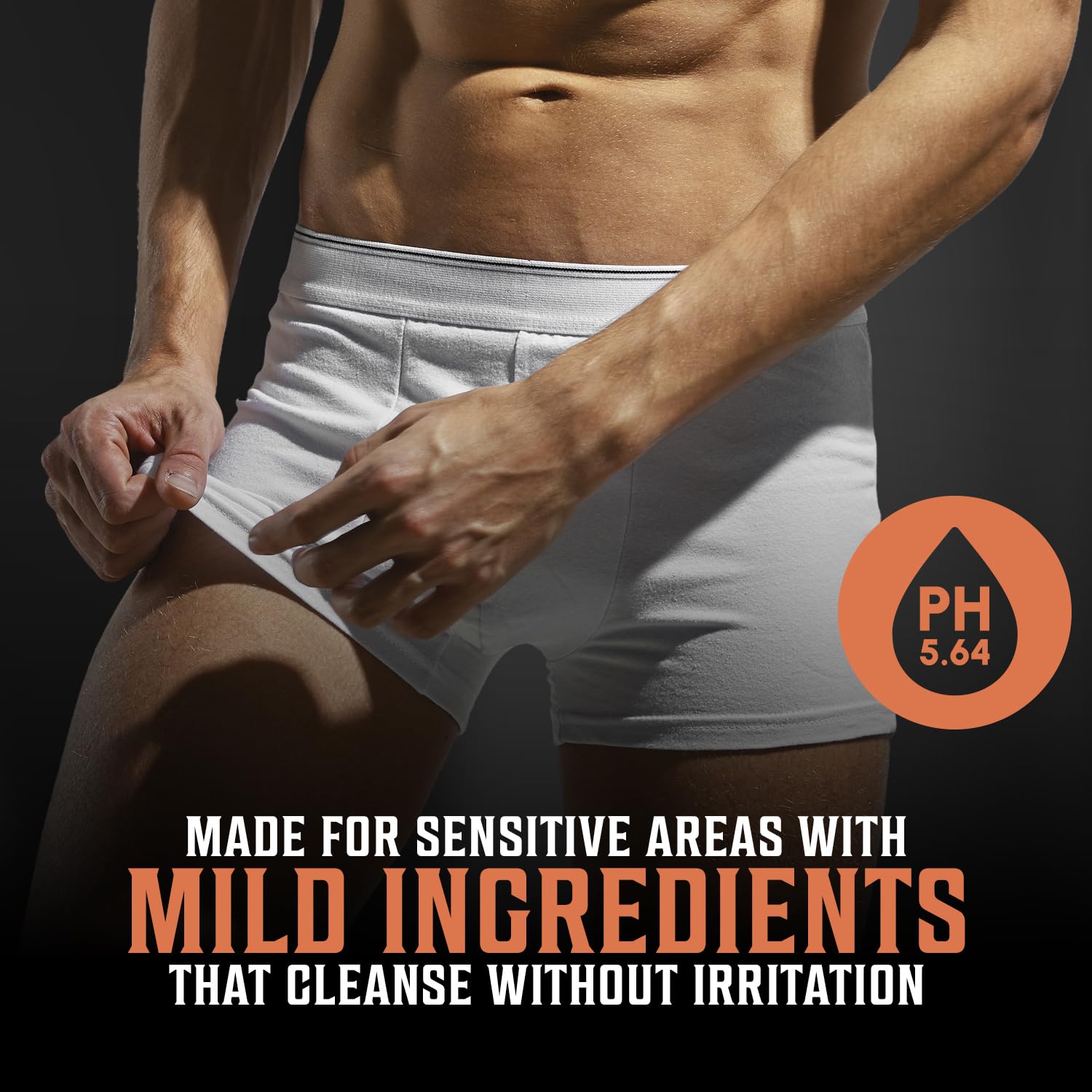 Viking Revolution mens intimate wash foaming-lather demonstrates gentle cleansing.