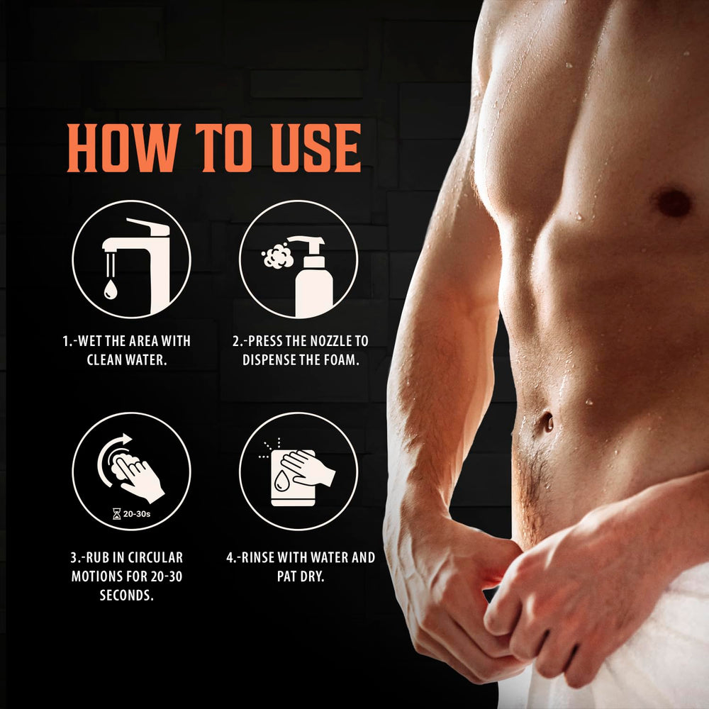Viking Revolution mens intimate wash-witch-hazel bottle showcases soothing properties.