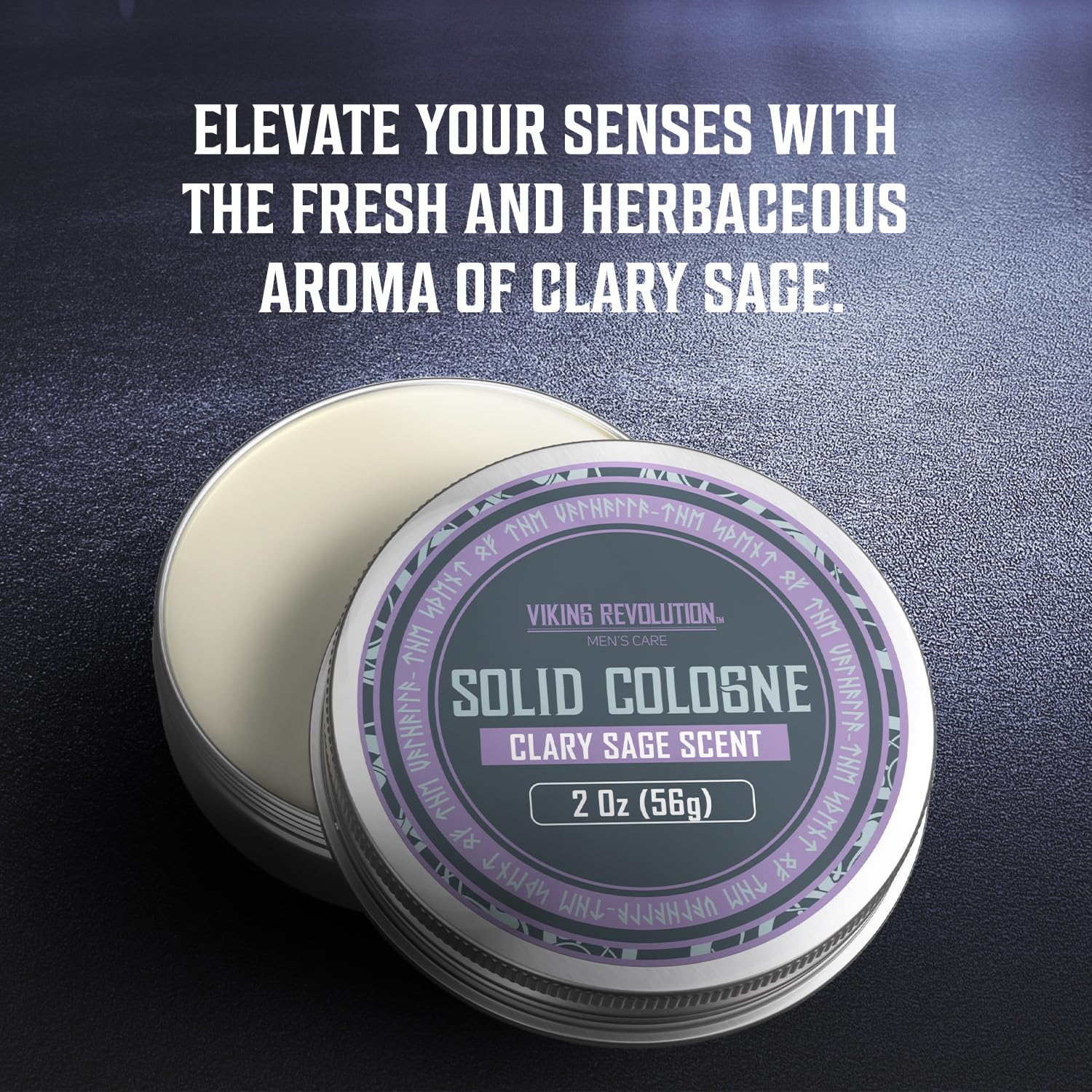 Viking Revolution mens solid cologne packaging showcases gift-ready presentation.