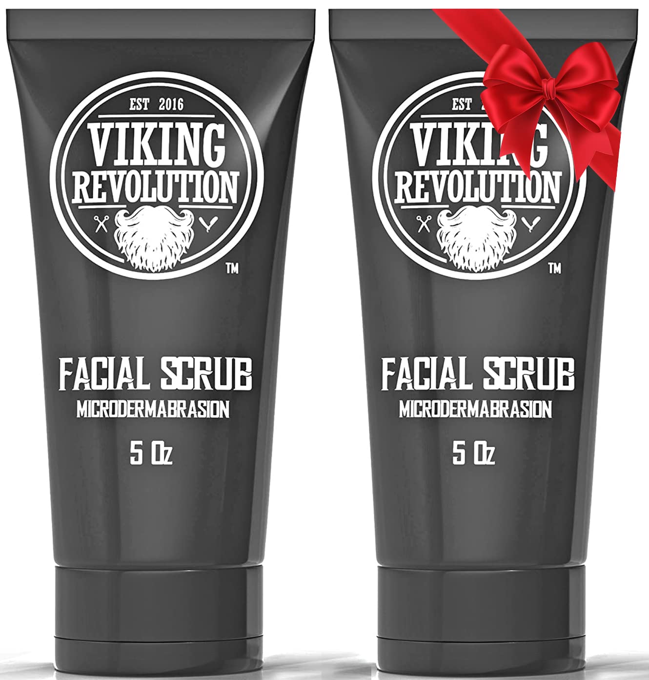 Viking Revolution Microdermabrasion scrub bottle closeup for deep cleansing.