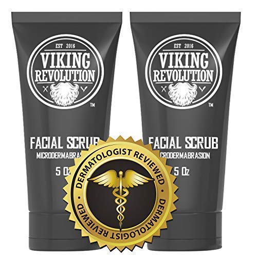 Viking Revolution scrub in use before shaving for smoother razor glide.