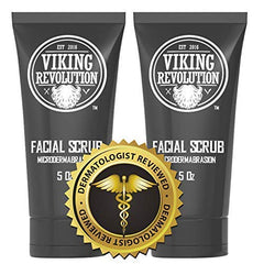 Viking Revolution scrub in use before shaving for smoother razor glide.