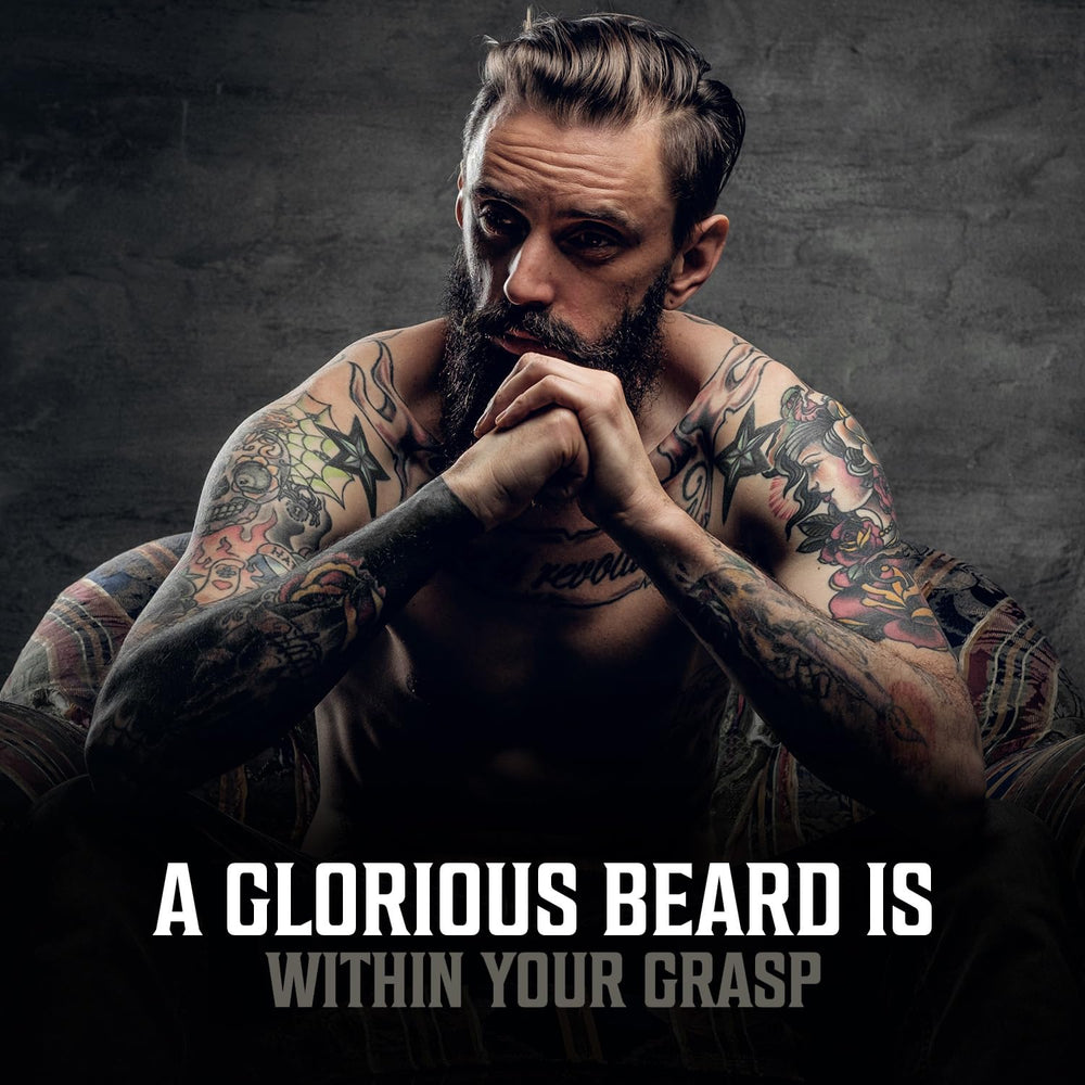 Argan and jojoba blend by Viking Revolution for natural beard conditioning.