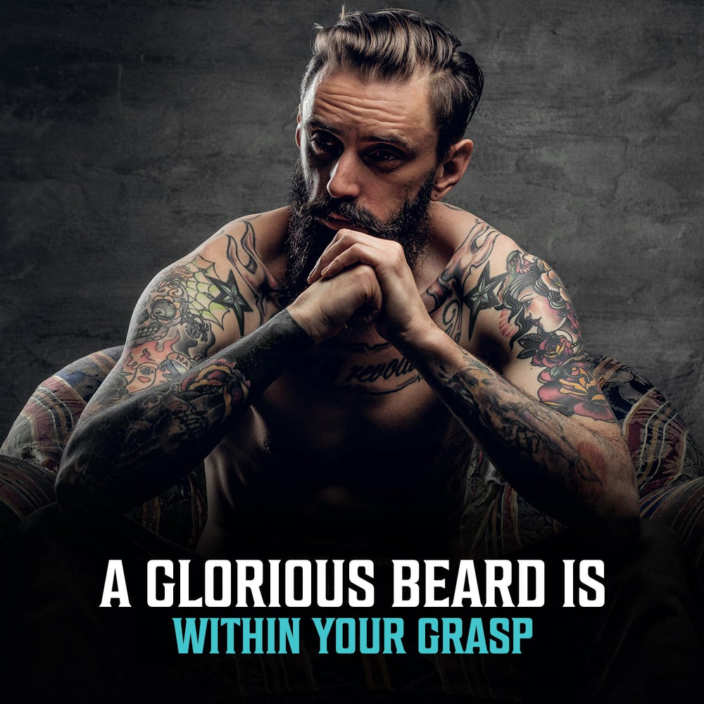 Viking Revolution Sea Salt Beard Oil bottle on shelf implies versatile conditioning for beards of all lengths.