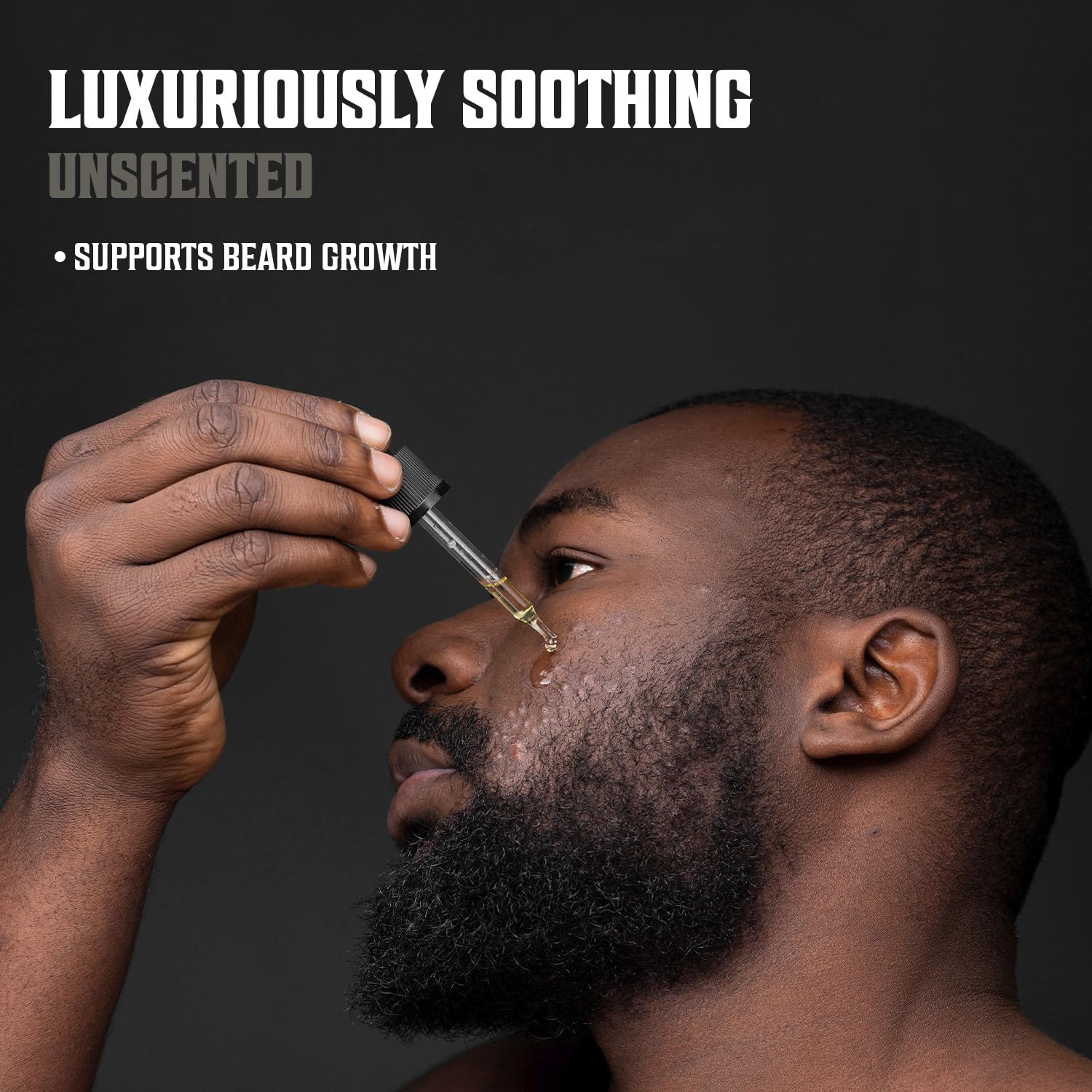 Shiny, softened beard after applying Viking Revolution oil for a healthier look.