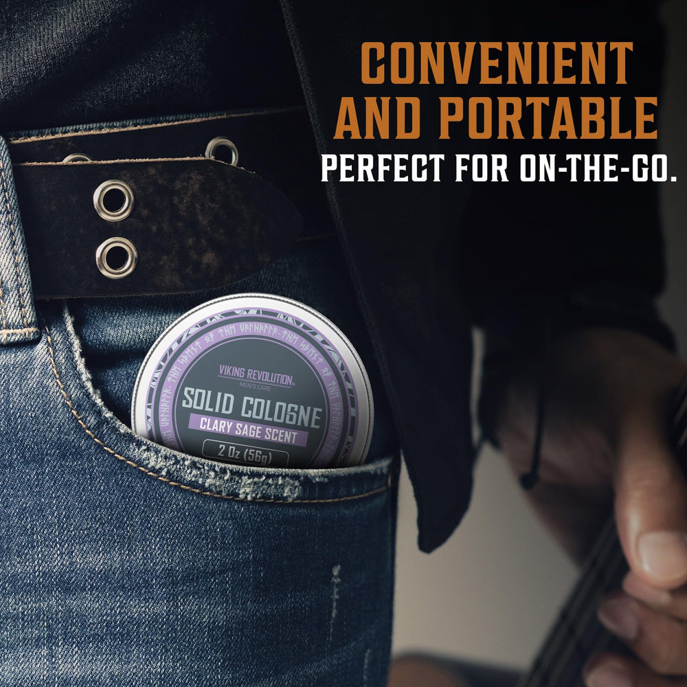 Application demo of the solid cologne for quick on-the-go refresh.
