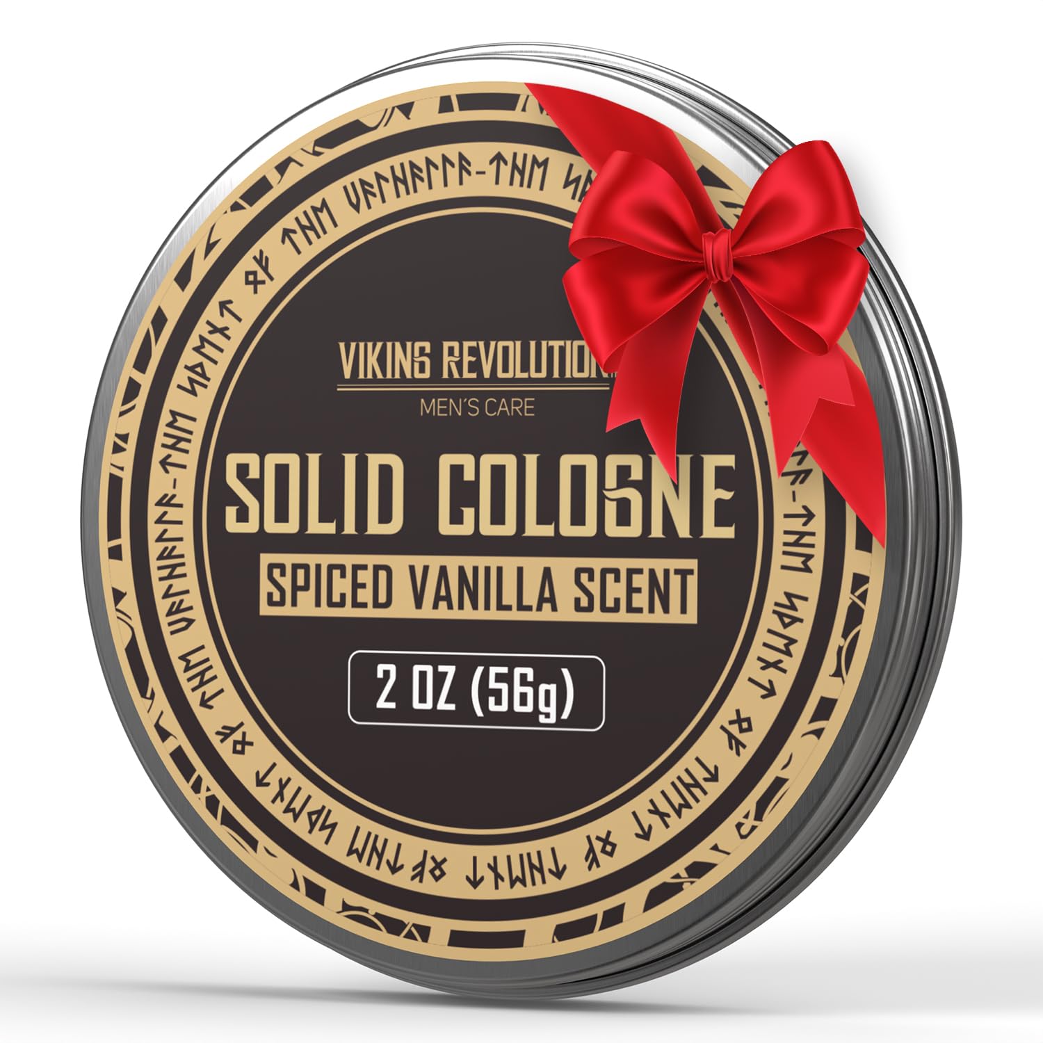 Viking Revolution spiced vanilla solid cologne bar for quick, mess-free application.