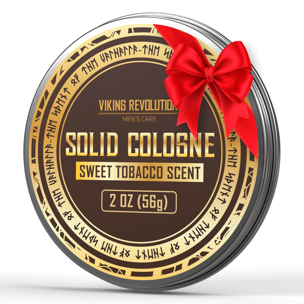 Viking Revolution Sweet Tobacco solid cologne application for on-the-go scent