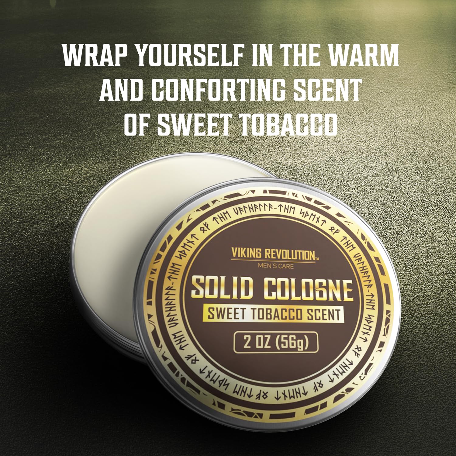 Viking Revolution Sweet Tobacco solid cologne travel-size for daily wear