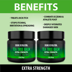 Viking Revolution Tea Tree Oil Cream texture being applied to skin.