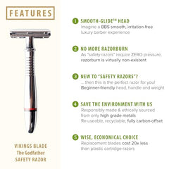 Vikings Blade platinum-coated-sweden-blades deliver smooth, economical shaves.