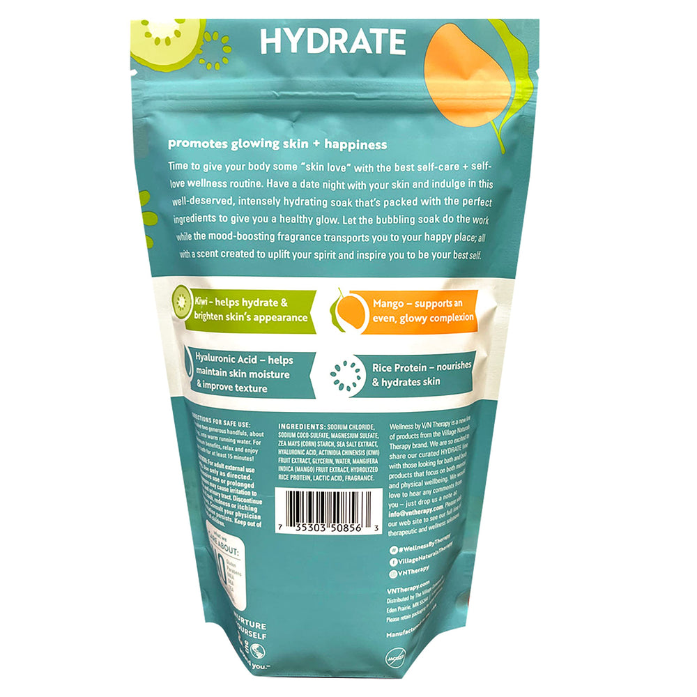 Close-up of Hydrate bath foam forming with bright citrus aroma
