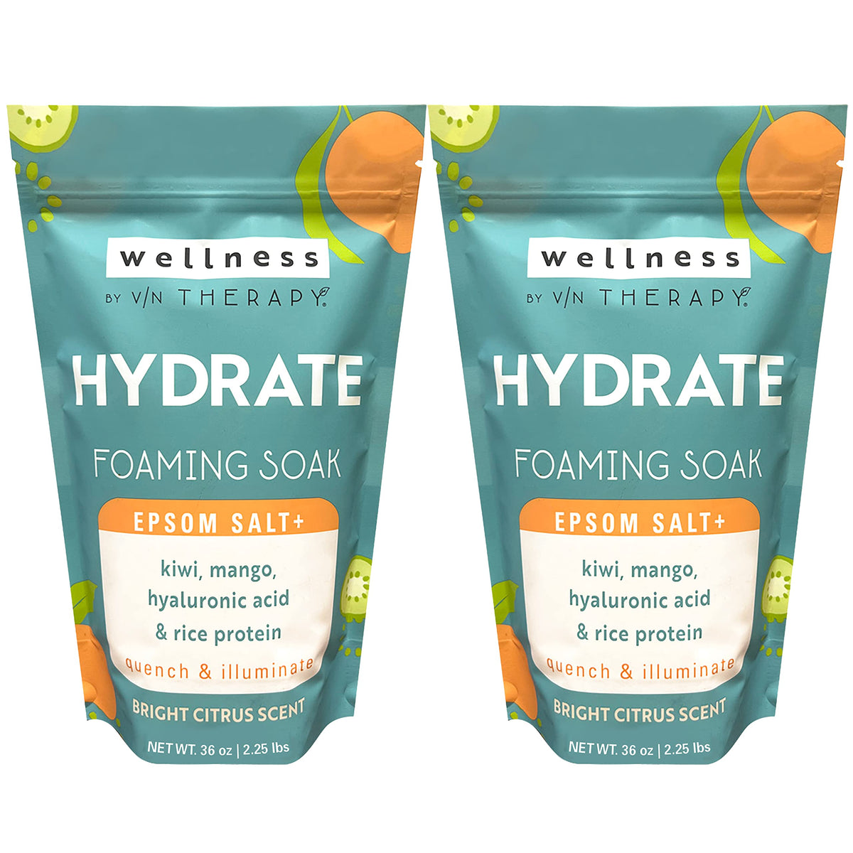 Village Naturals Therapy Hydrate foaming bath soak bubbles for a relaxing citrus bath