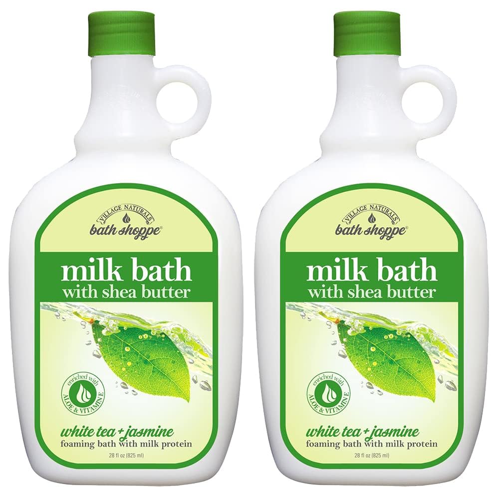 Village Naturals Bath Shoppe white tea jasmine foam bath bubbles for a calming soak