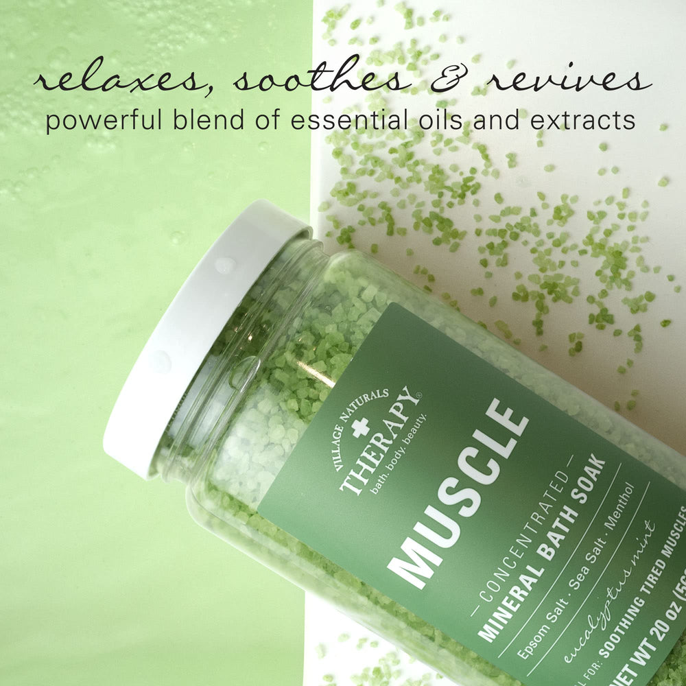 Mineral blend close-up in Village Naturals Therapy Muscle Bath Soak