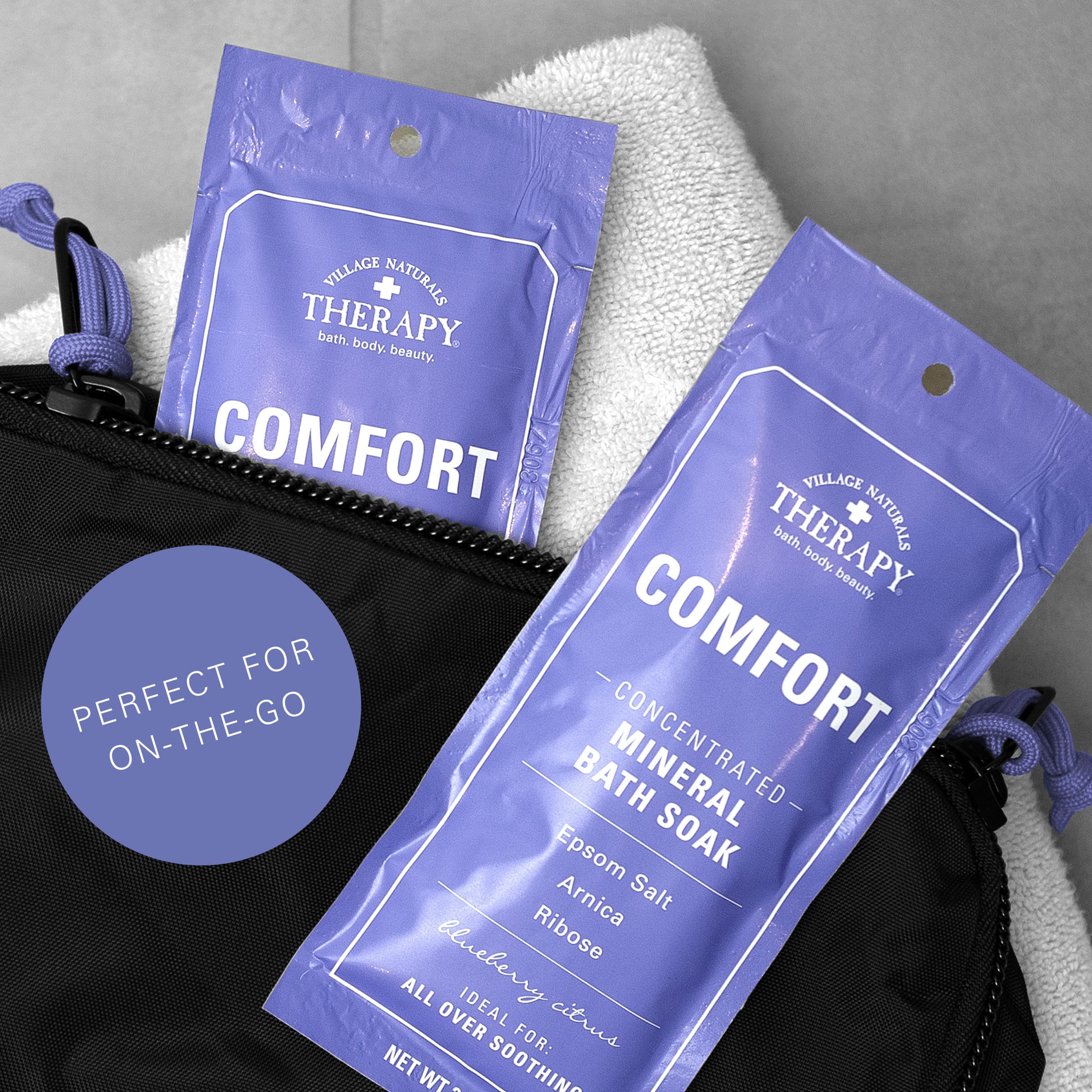 Village Naturals Therapy USA-made label and cruelty-free branding.