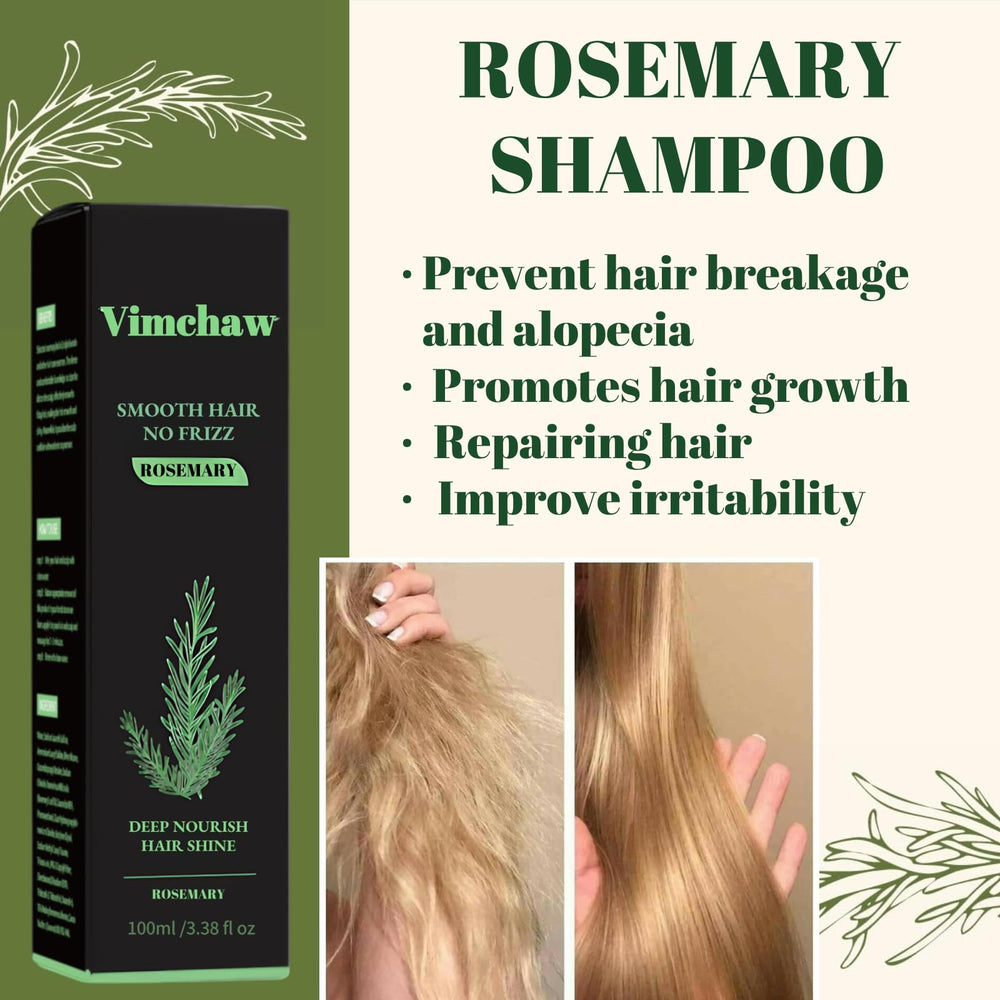 Vimchaw Rosemary Shampoo for all hair types shown in versatile use.