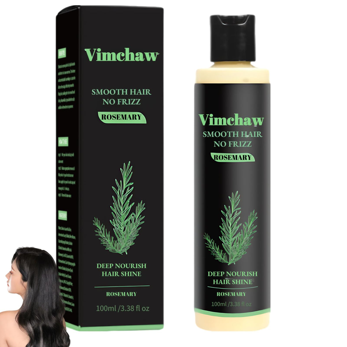 Vimchaw Rosemary Shampoo bottle top view with organic formula for daily scalp care.