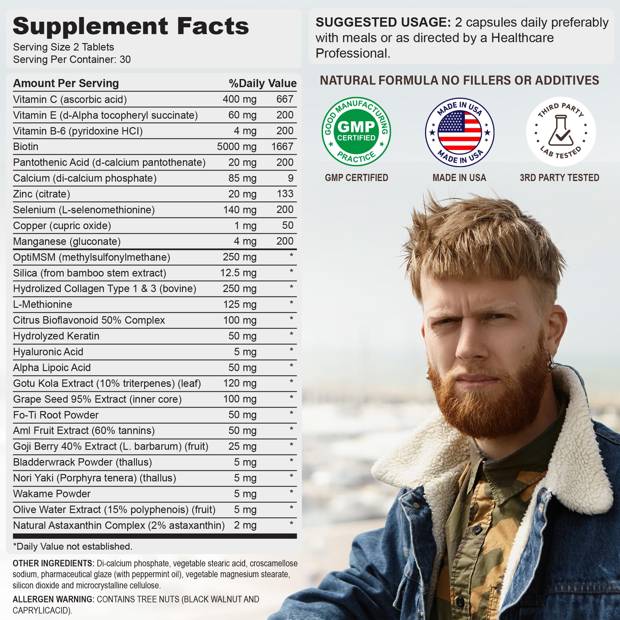 vimulti Love Your Beard Growth Vitamins in daily-use image for an easy routine.