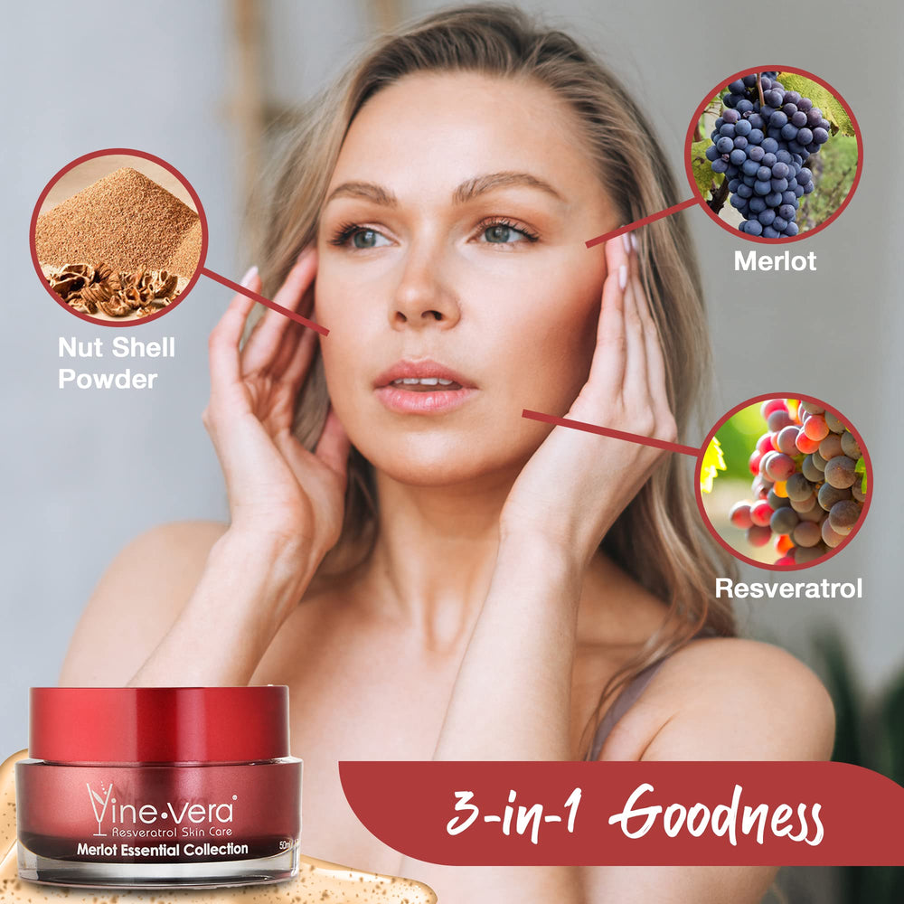 After use, skin looks smooth and hydrated with Vine Vera Merlot.