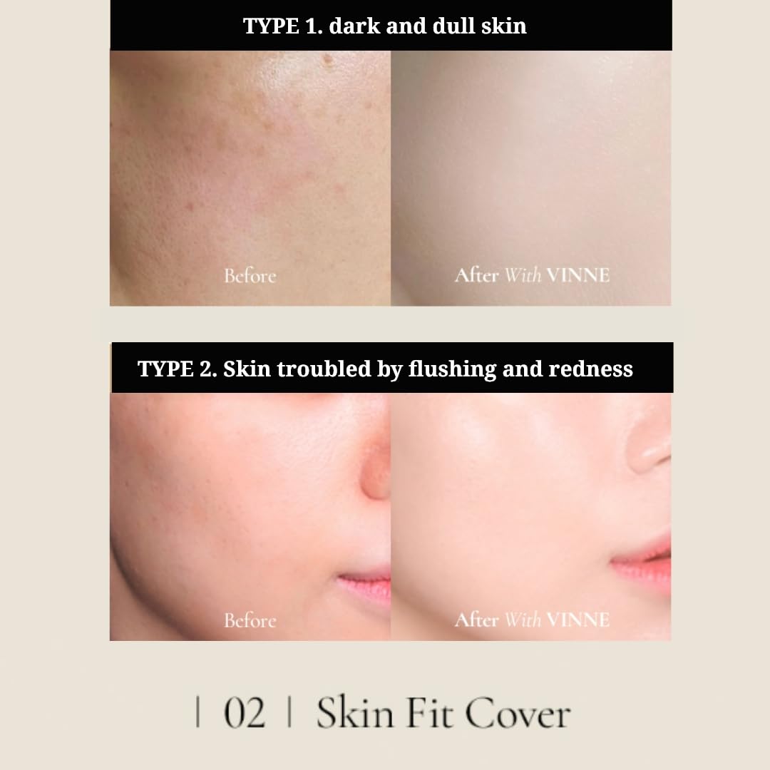 VINNE cushion application close-up showing even coverage.