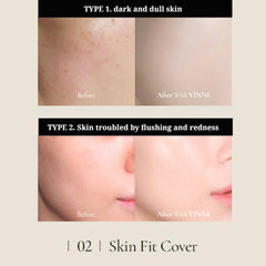 VINNE cushion application close-up showing even coverage.