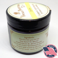 Vintage Tradition Epic Glow beef tallow balm texture close-up shows rich, spreadable moisture.