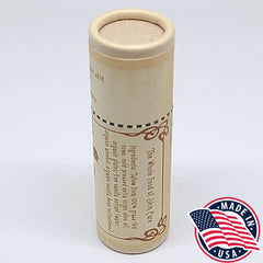 Vanilla-infused Vintage Tradition lip balm tube with soft aroma