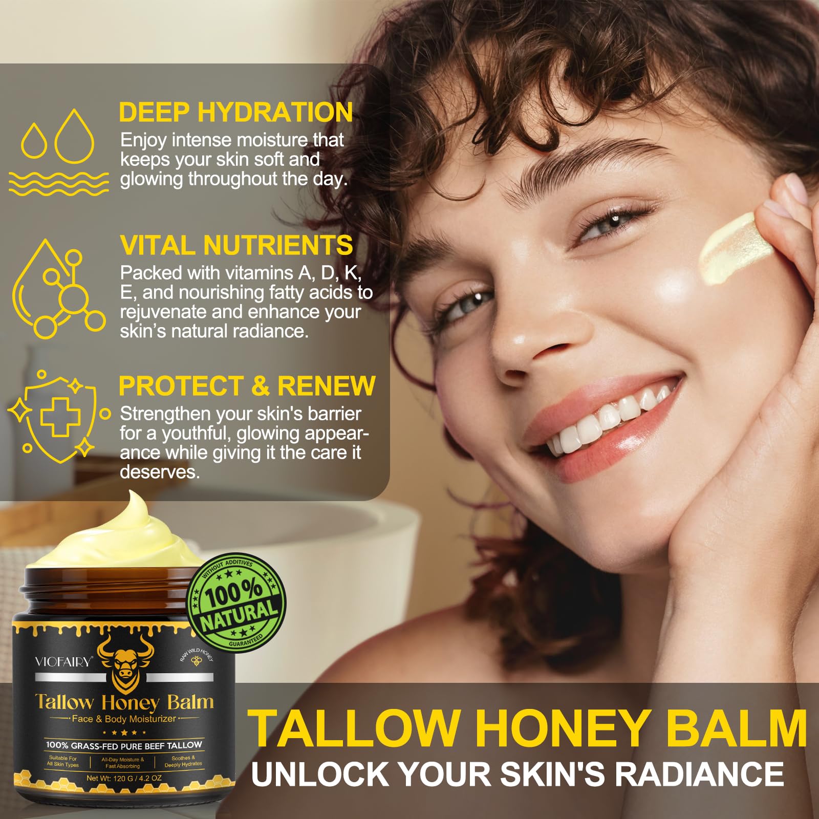 VIOFAIRY close-up of creamy balm during application