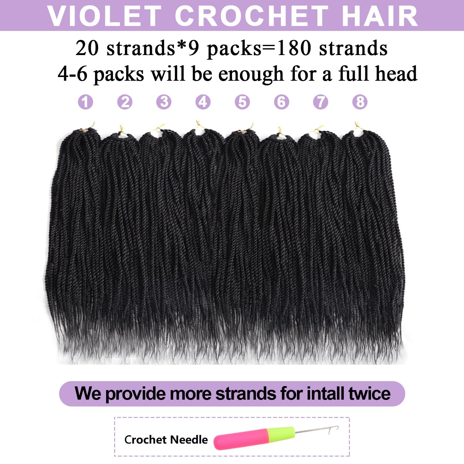 VIOLET Kanekalon texture closeup highlights soft, heat-resistant fibers.