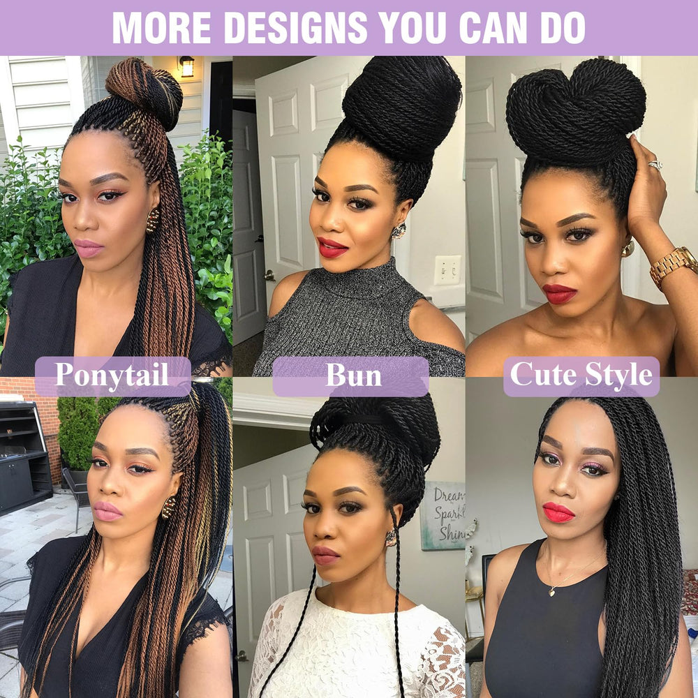 VIOLET Senegalese twist crochet hair 18 inch with 180 strands for fuller looks.