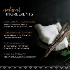 Viori Dry Shampoo Powder Vanilla Coconut hair section demonstrates oil control and volume boost.
