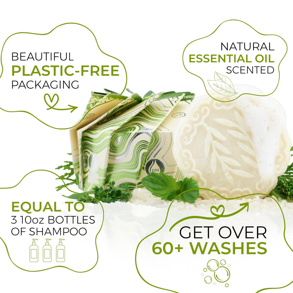 Viori Rice Water shampoo bar lather close-up emphasizing gentle cleansing