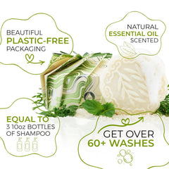 Viori Rice Water shampoo bar lather close-up emphasizing gentle cleansing